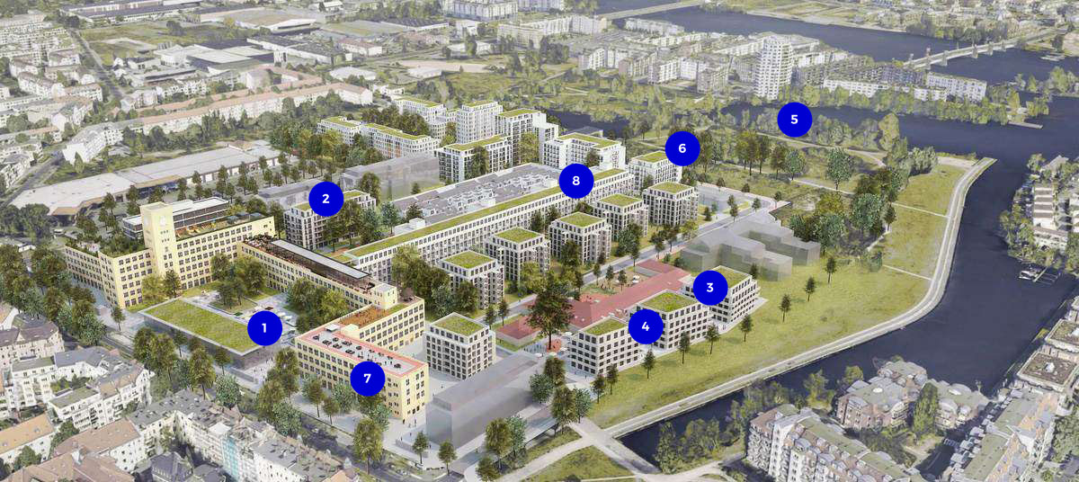 Vivify Karte des Wohnquartiers und der zugehörigen Umgebung